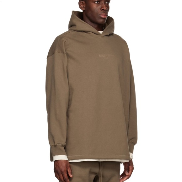 NWT Essentials Fear of God relaxed hoodie wood L - Picture 2 of 11